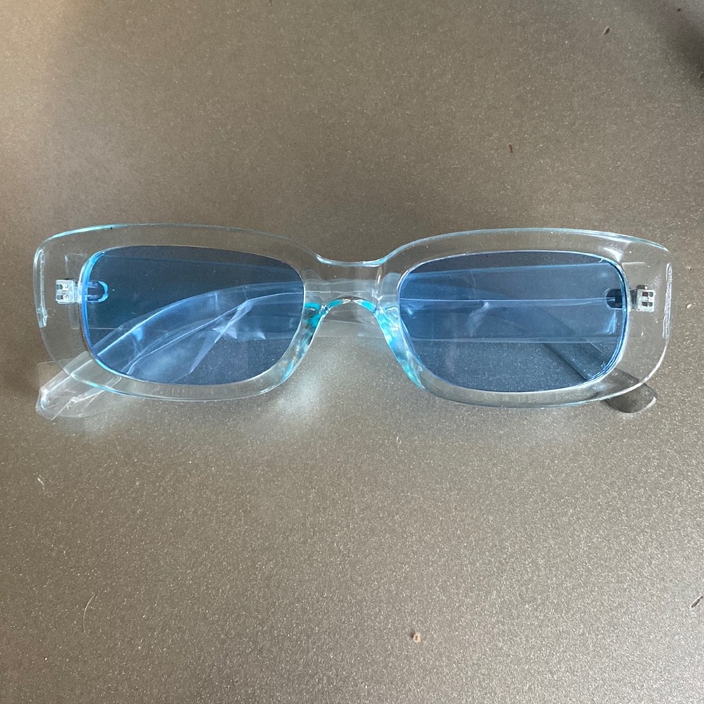 Blue clear sunglasses